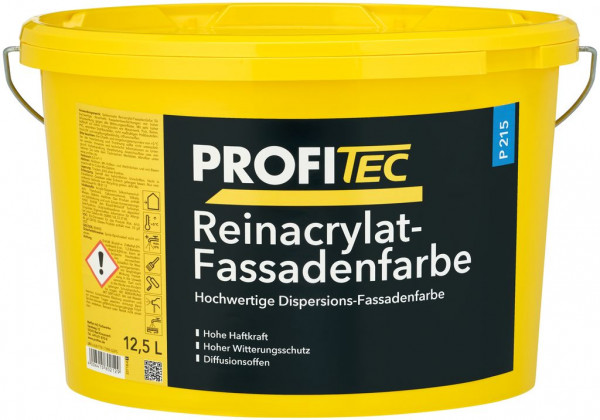 wbv24-Profitec Reinacrylat-Fassadenfarbe, P 215,weiß, matt 12,5 l