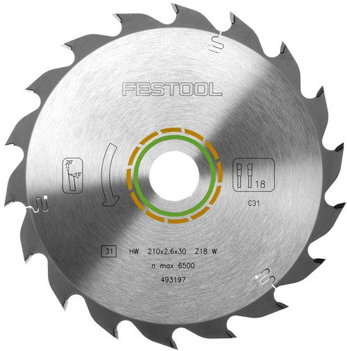 WBV24 - Festool Standard-Sägeblatt 210x2,6x30 W18 493197