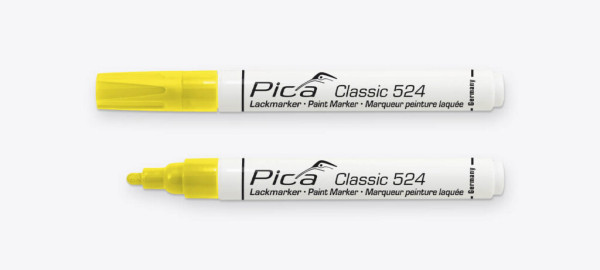 WBV24-Pica Lack-/Industriemarker 2-4mm, Rundspitze, gelb 524/44