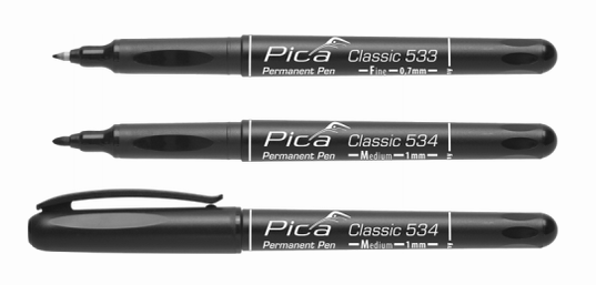 WBV24 - Pica Permanent Pen schwarz, "F", 0,7mm 533/46