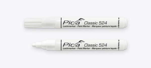 WBV24-Pica Lack-/Industriemarker 2-4mm, Rundspitze, weiß 524/52
